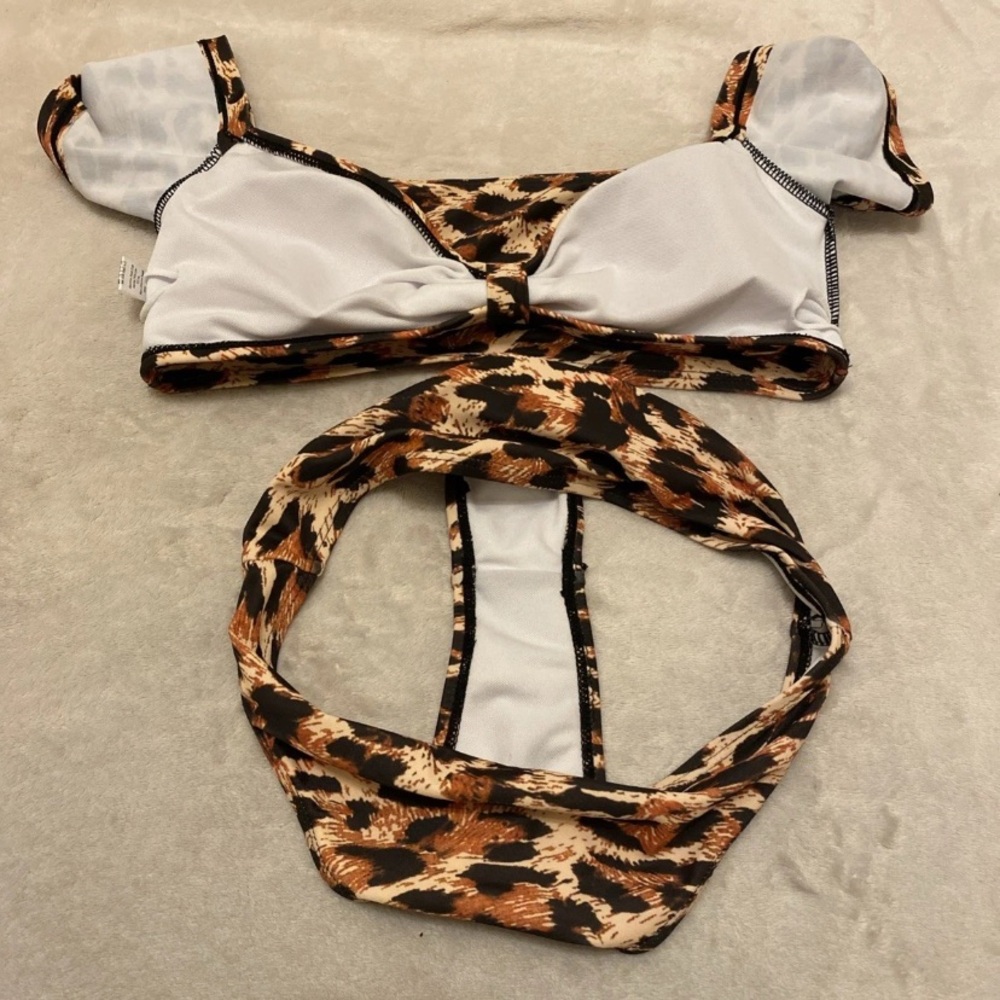 SHEIN Leopard Print Bikini - Brown and Black - Picture 11 of 16
